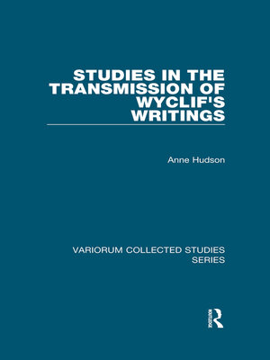 cover image of Studies in the Transmission of Wyclif's Writings